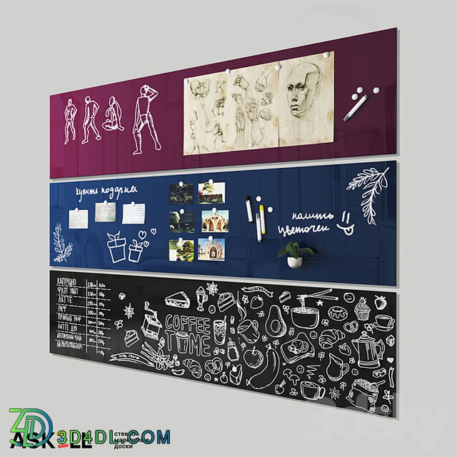 Magnetic whiteboard for office "Askell Long"