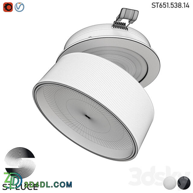 ST651.438.14 Recessed swivel luminaire Black/White LED OM