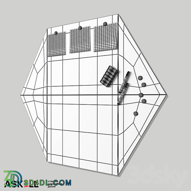 (OM) Magnetic whiteboard for office "Askell Hexagon"
