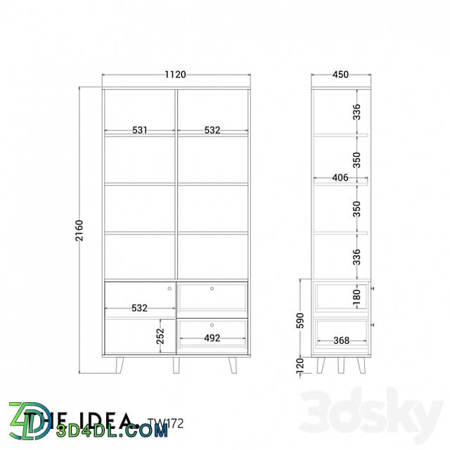 OM THE IDEA bookcase TWIN 172