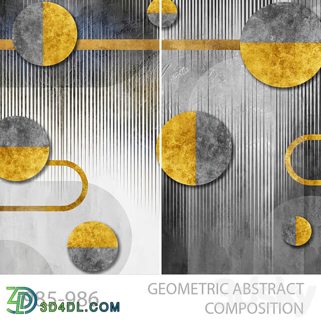 Wallpapers/Geometric abstract composition/Designer wallpaper/Panels/Photowall paper/Mural