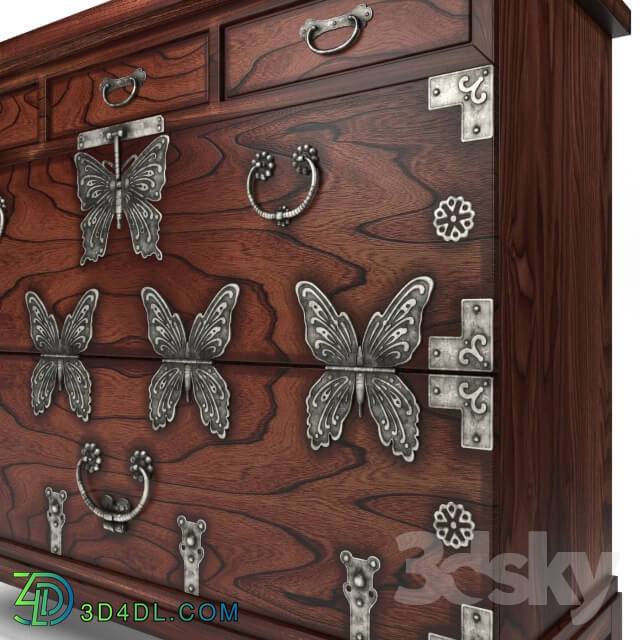 Sideboard Chest of drawer CHINOISERIE CHEST OF DRAWERS BUTTERFLY