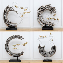 Abstract RESIN sculpture with birds 