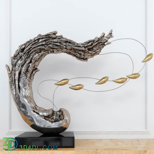 Abstract RESIN sculpture with birds