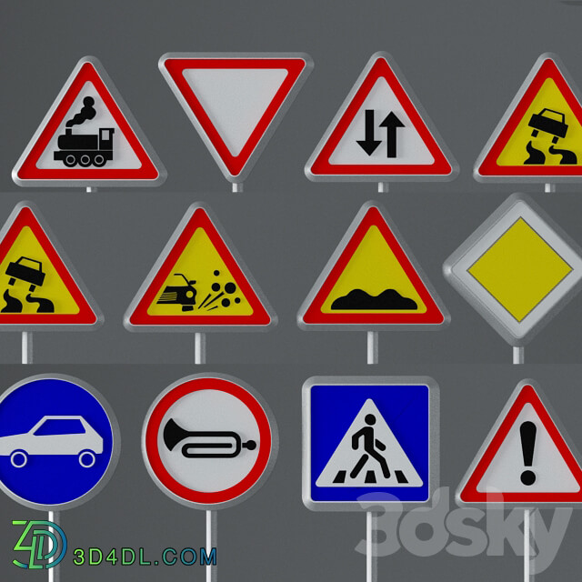 Road signs 3D Models