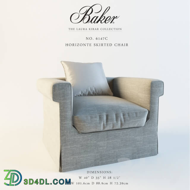 Baker No. 6147C Horizonte Skirted Chair