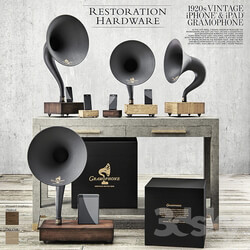 Other decorative objects Restoration Hardware Gramophone Set 