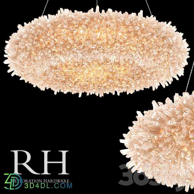 Chandelier Restoration Hardware Geode Quartz Crystal Chandelier 27 Pendant light 3D Models