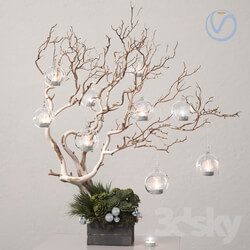 ikebana with candles Bouquet 3D Models 