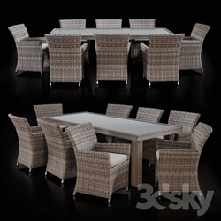 Table Chair Savannah 9 Piece Outdoor Wicker Dining Set 