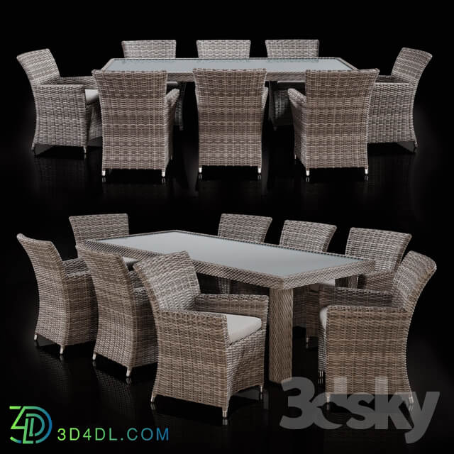 Table Chair Savannah 9 Piece Outdoor Wicker Dining Set