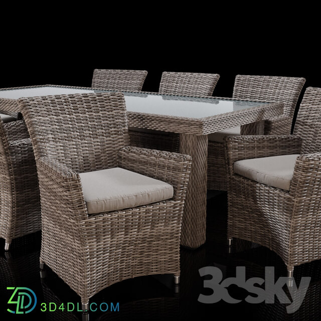 Table Chair Savannah 9 Piece Outdoor Wicker Dining Set