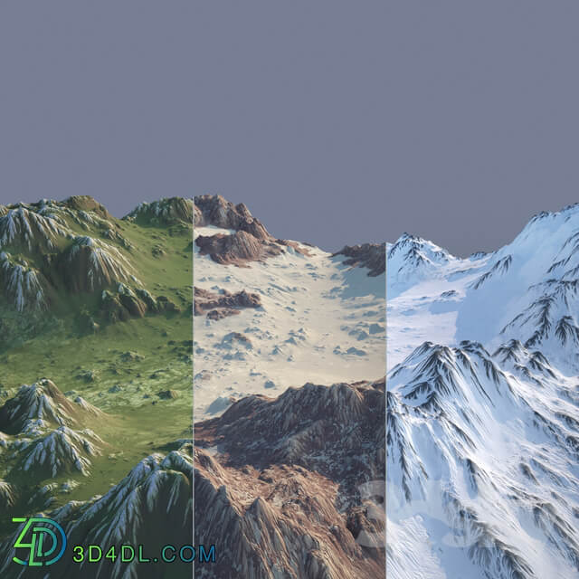Mountain valley 3D Models