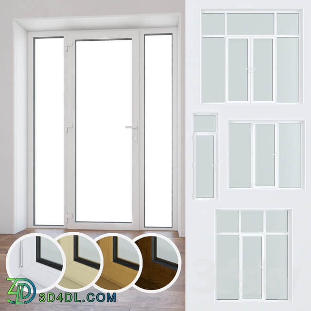 Set of plastic windows and doors 10