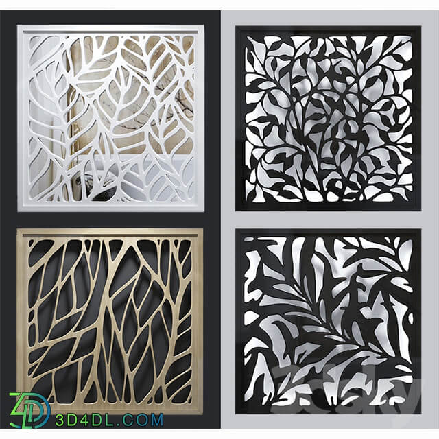 Other decorative objects Set of decorative panels 01 4pcs 3c. 