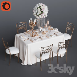 Table Chair Wedding table for 6 persons 3 Corona 