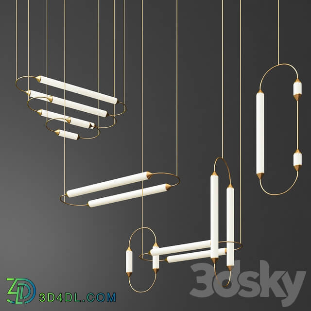 Sculptural Ornamental Lighting from Giopato Coombes Pendant light 3D Models