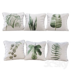 Set of 6 pillows with Urban Botanic 01 print 