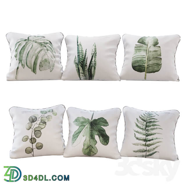 Set of 6 pillows with Urban Botanic 01 print