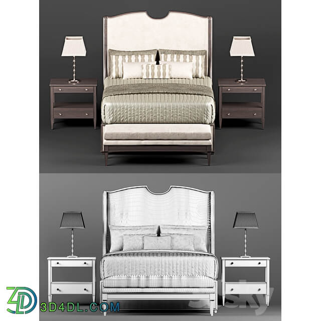 Bed Stanley Hickory chair and zonca set