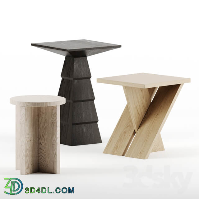 Side tables set by Atelier de Troupe