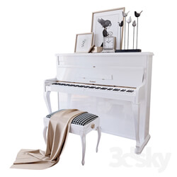 Piano Weinbach white stool and decor Piano Weinbach white banquet and decor YOU  