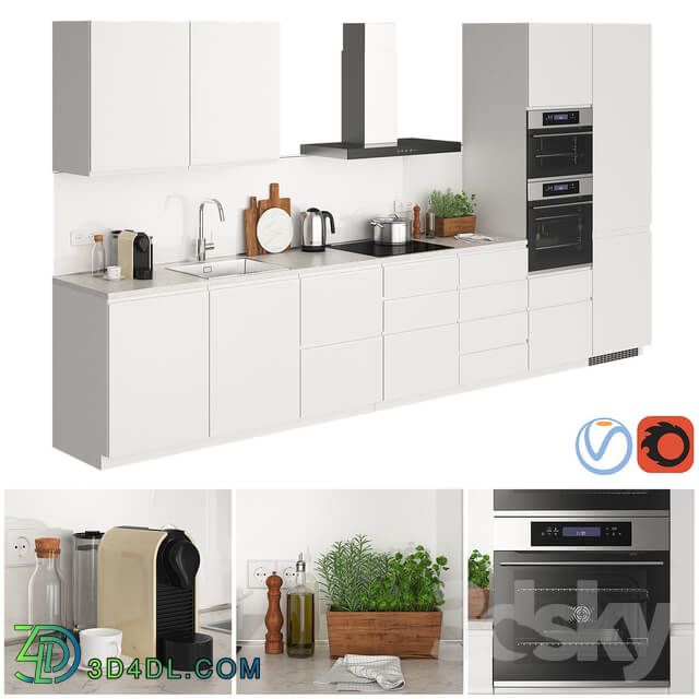 Kitchen Ikea Metod Voxtorp Glossy White