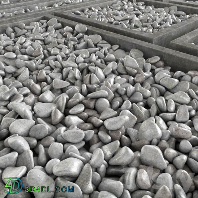 Pebble form Pebble in square shapes 3D Models