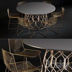 Table Chair Dining Table Circuit Chair Alpha Brass 
