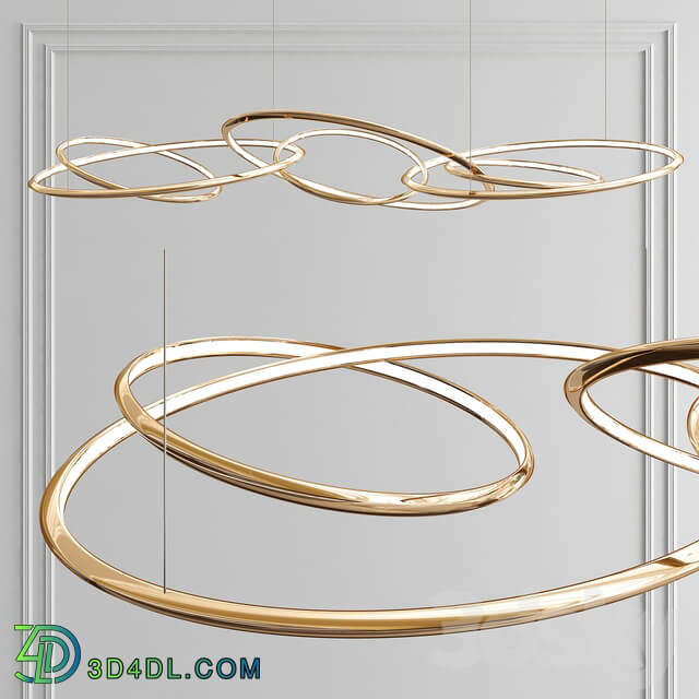 Decorative Ring Chandelier Pendant light 3D Models