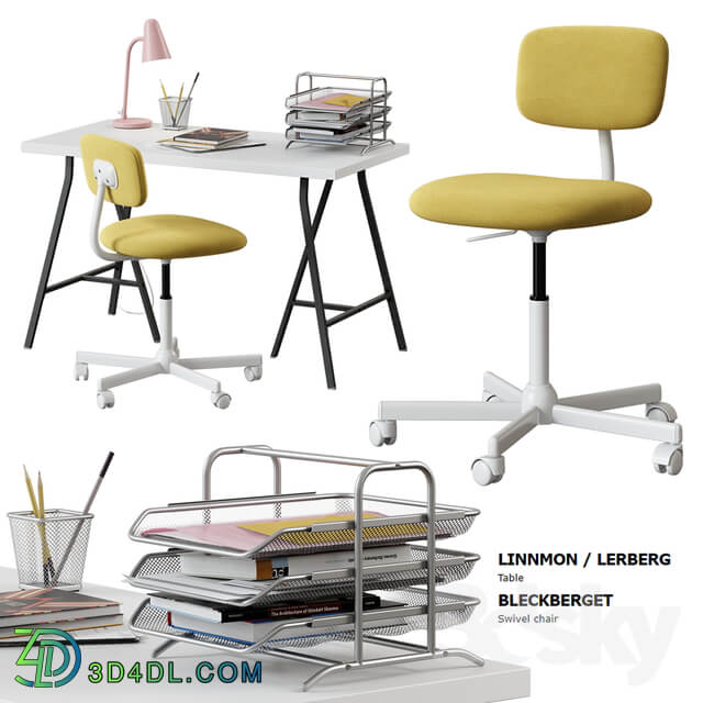 Office furniture Ikea Linnmon Lerberg Table Bleckberget Chair