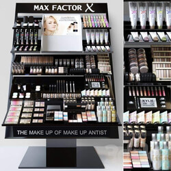 Showcase with professional cosmetics for beauty salons or duty free. Make up 3 3D Models 