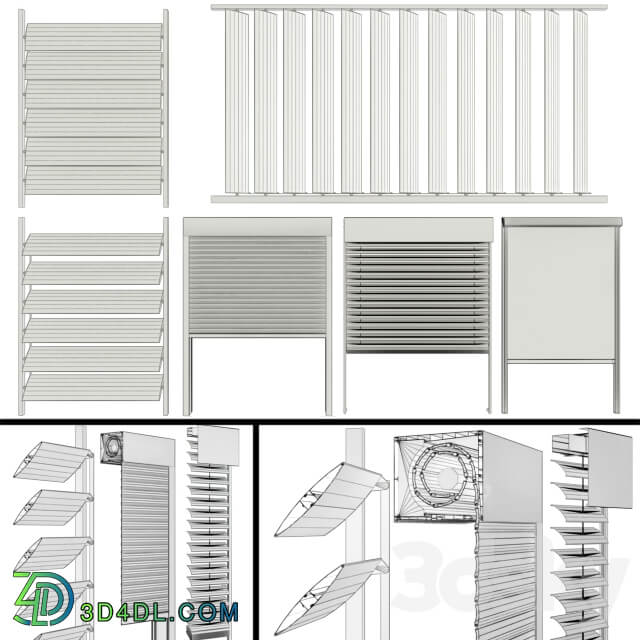 Blinds and shutters for windows and doors 3D Models