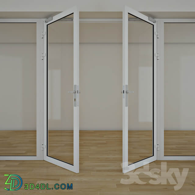 Double glass doors