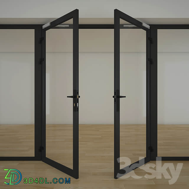 Double glass doors