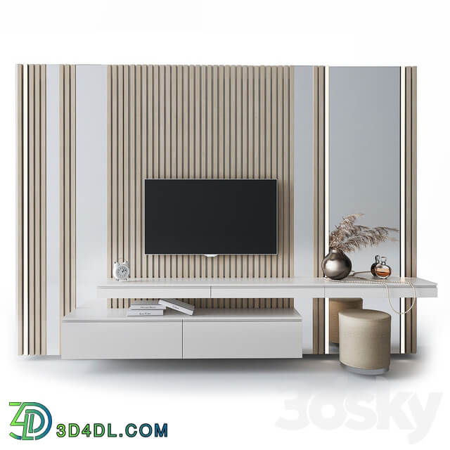 Dressing table and TV stand 2 TV Wall 3D Models