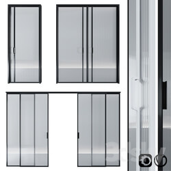 Glass door pocket and swing system 
