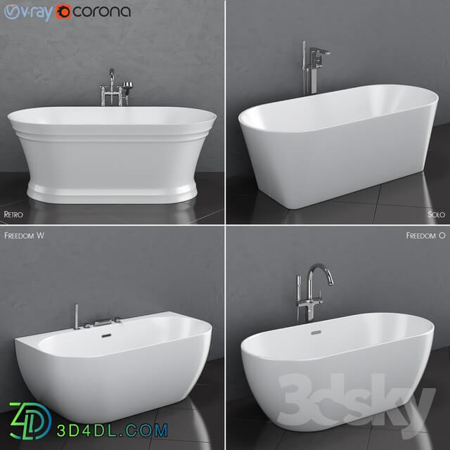 Ravak set 35 freestanding bathtub set Solo Retro Freedom W Freedom O 