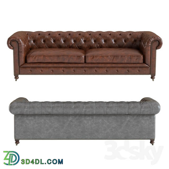 Restoration Hardware Kensington Leather Sofa