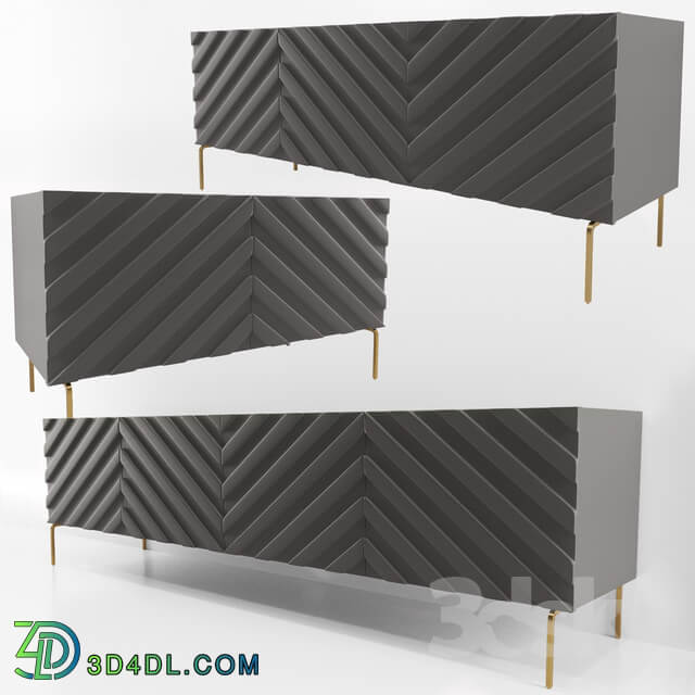 Sideboard Chest of drawer Decorative Chevron Console Anthrazit