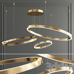 Art Deco Ring Hoops Led Chandelier Pendant light 3D Models 