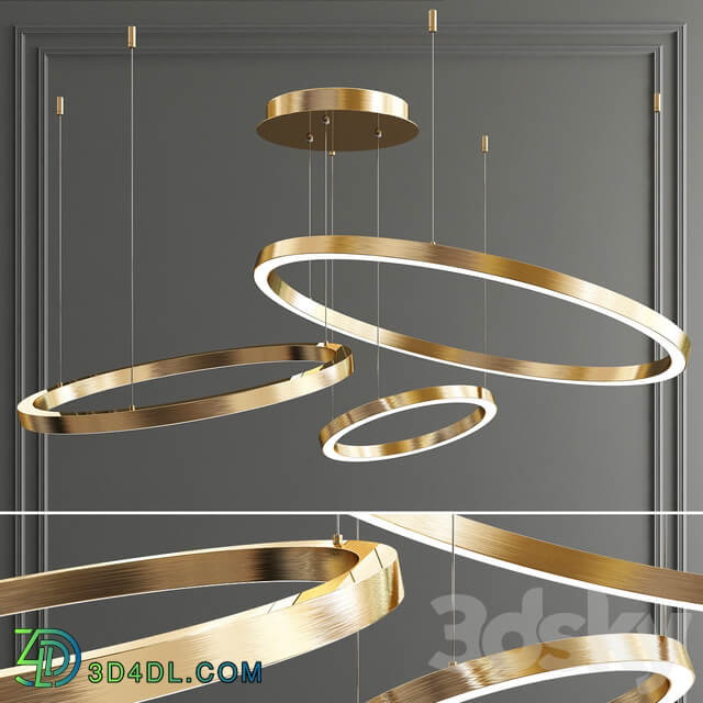 Art Deco Ring Hoops Led Chandelier Pendant light 3D Models