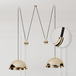 Florian Schulz Double Posa Brass Pendant Lamp with Side Counter Weights Pendant light 3D Models 