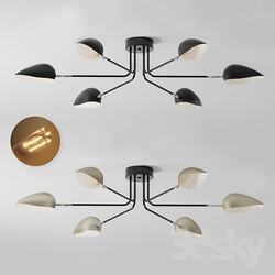 Industrial Modern 3 6 Light Ceiling Lamp Ceiling lamp 3D Models 