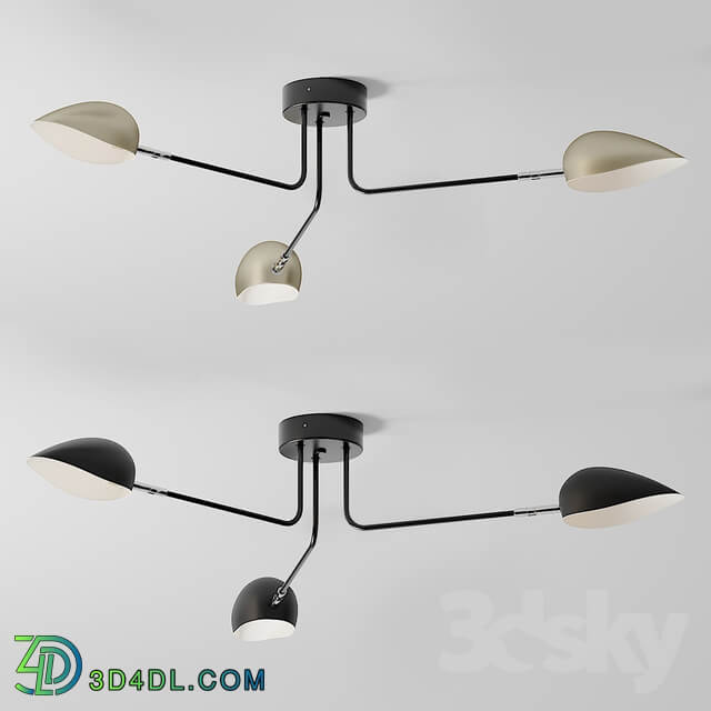 Industrial Modern 3 6 Light Ceiling Lamp Ceiling lamp 3D Models