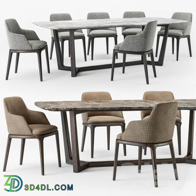 Table Chair Grace armchair concorde table set