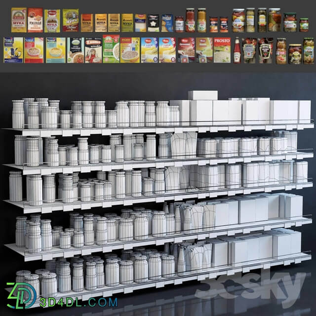 Showcase 005. Canned food cereals flour