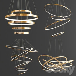 Four Exclusive Chandelier Collection 28 Rings Pendant light 3D Models 
