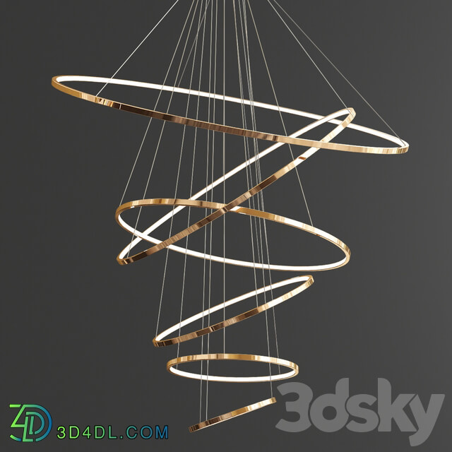 Four Exclusive Chandelier Collection 28 Rings Pendant light 3D Models