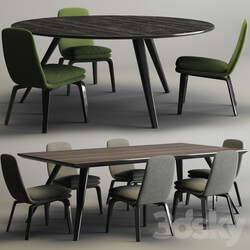 Table Chair Minotti Set Evans Table and York Chair 
